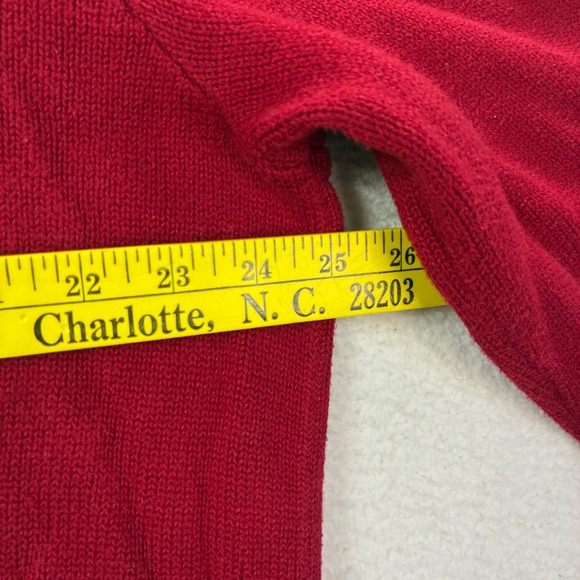 Polo Ralph Lauren Quarter Zip Sweater Men XL Red Cotton Knit Pullover Preppy Vtg - Picture 5 of 7